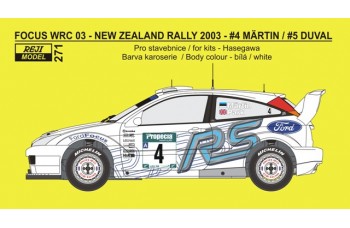 Decal - Ford Focus WRC 03 New Zealand rally 2003 – Märtin # 4 / Duval # 5